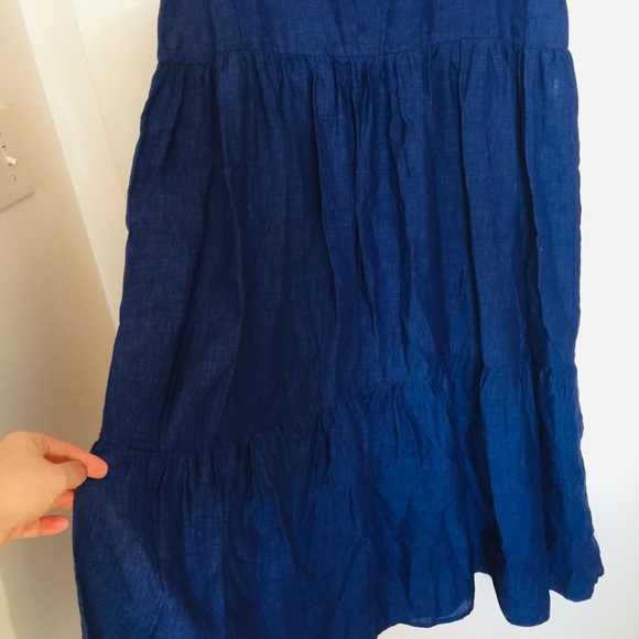 NWT $290 Harshman Havilland indigo linen dress M - Picture 8 of 8